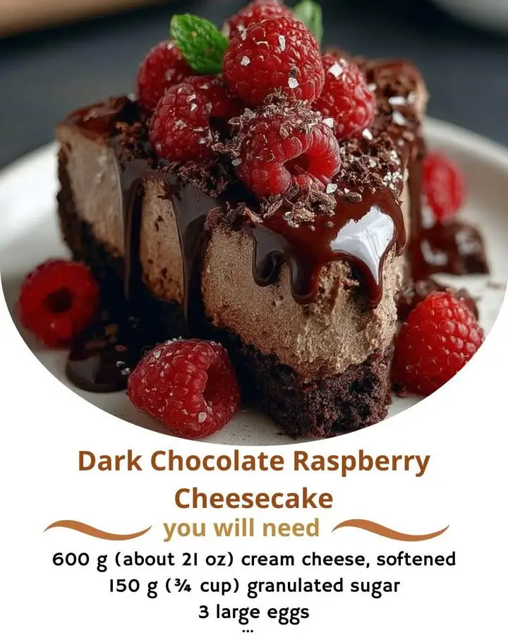 Dark Chocolate Raspberry Cheesecake