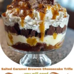 Decadent Salted Caramel Brownie Cheesecake Trifle Recipe