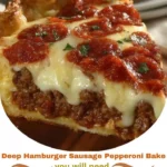 Deep Hamburger Sausage Pepperoni Bake