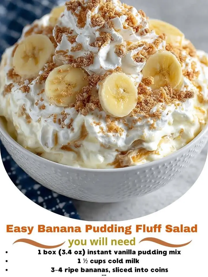 Easy Banana Pudding Fluff Salad