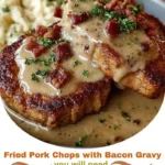 Fried Pork Chops with Bacon Gravy