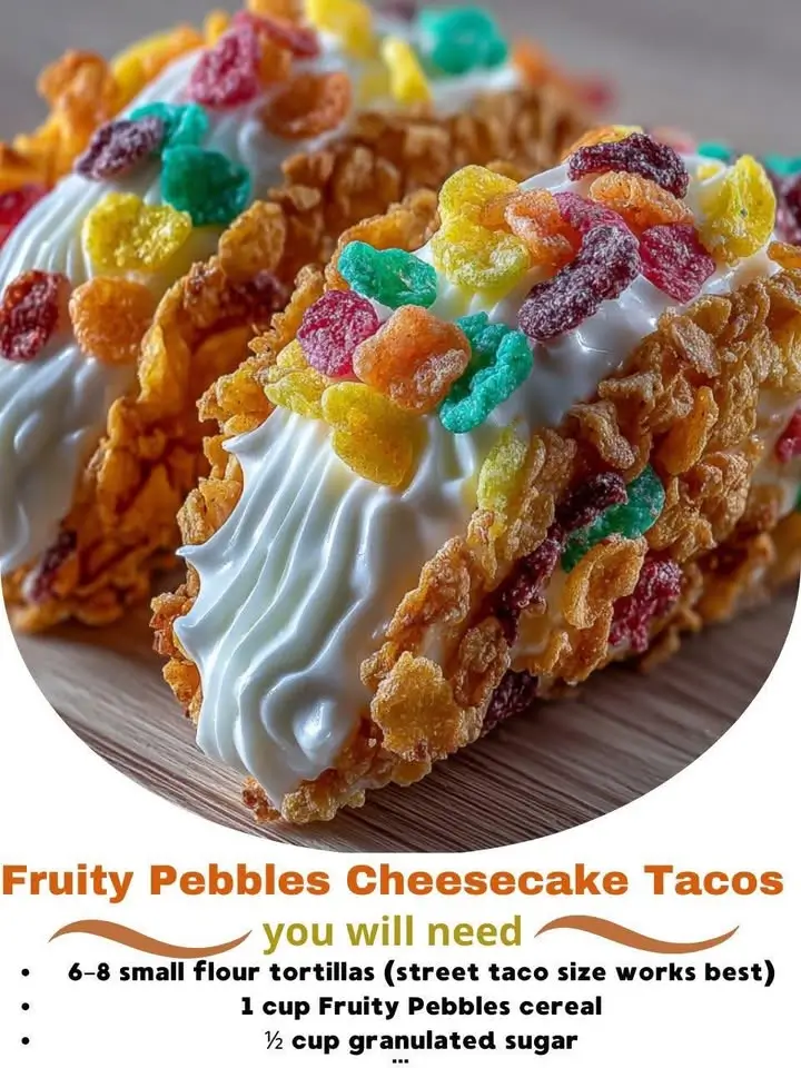 Fruity Pebbles Cheesecake Tacos Recipe