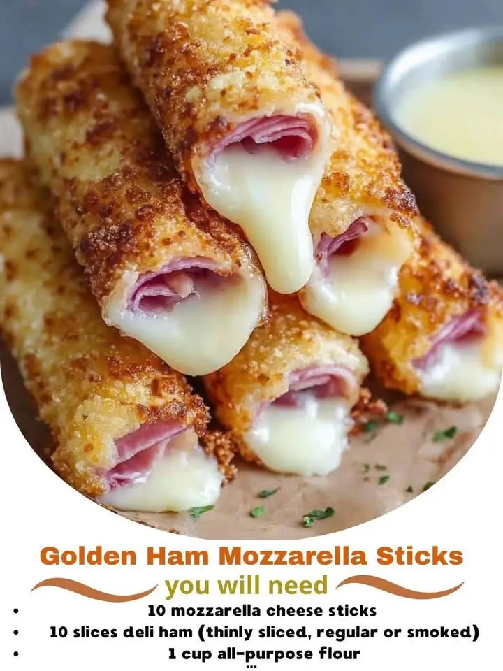 Golden Ham Mozzarella Sticks