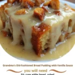 Grandma&#039;s Old-Fashioned Bread Pudding with Vanilla Sauce