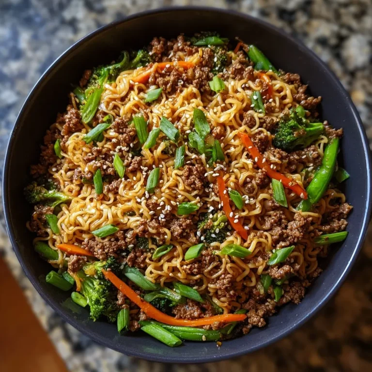 Ground Beef Ramen Stir Fry