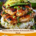 Honey Lime Chicken &amp; Avocado Rice Stack