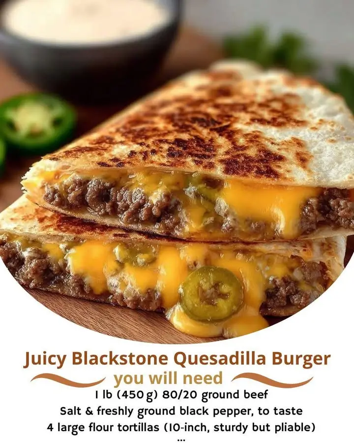Juicy Blackstone Quesadilla Burger