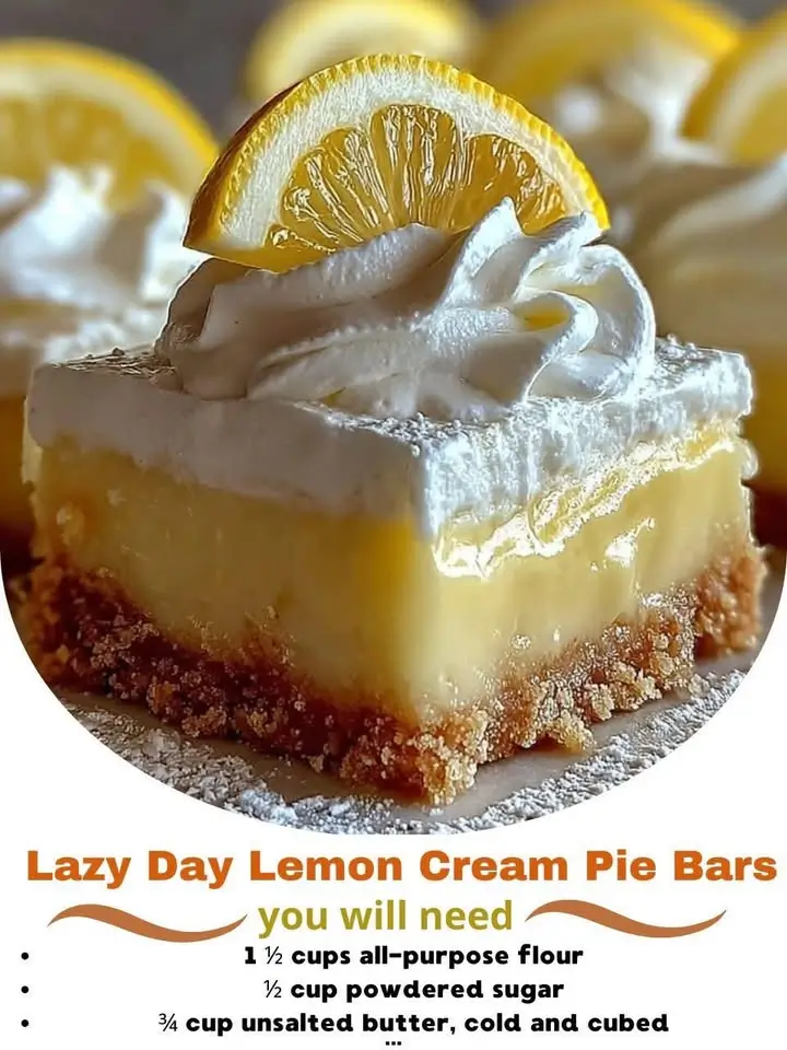 Lazy Day Lemon Cream Pie Bars – Easy, Creamy Lemon Dessert