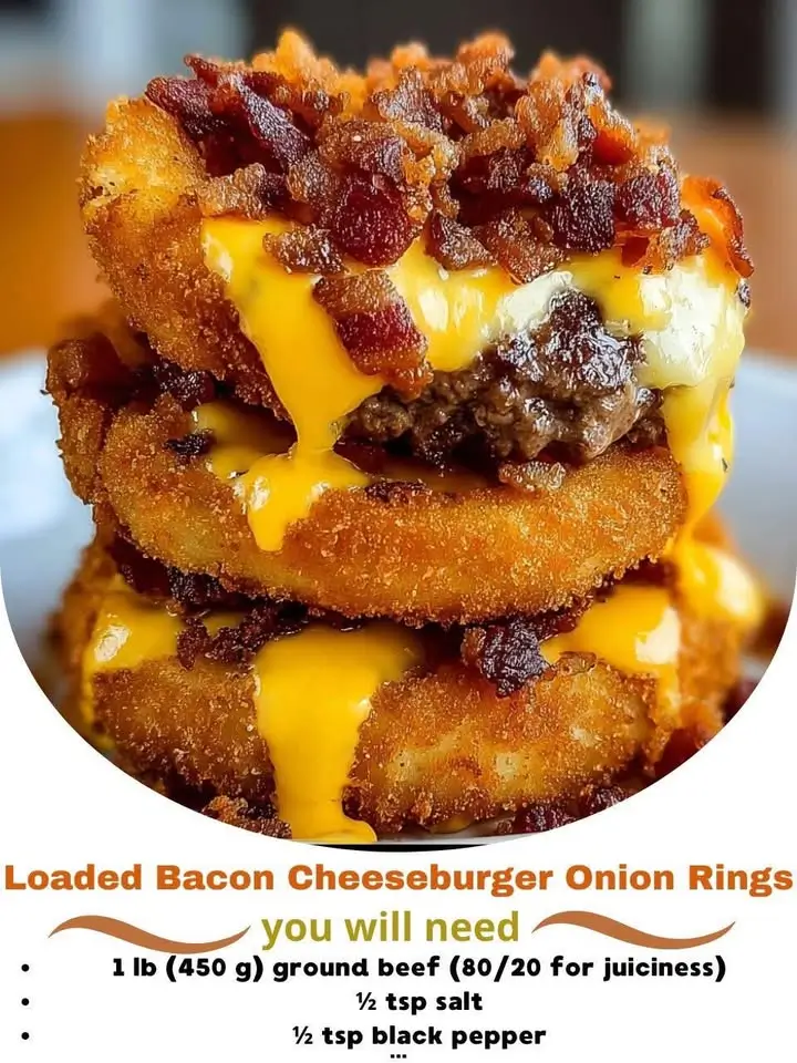 Loaded Bacon Cheeseburger Onion Rings