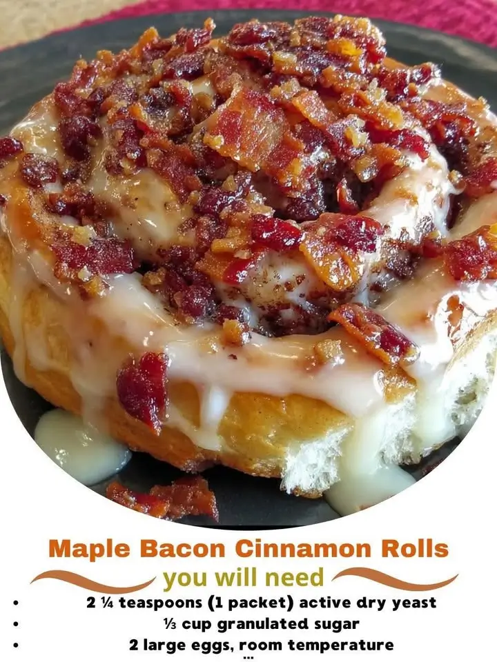 Maple Bacon Cinnamon Rolls
