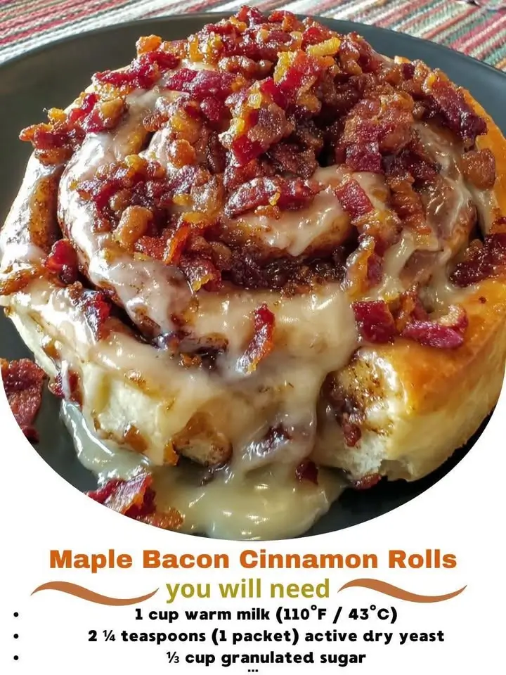 Maple Bacon Cinnamon Rolls