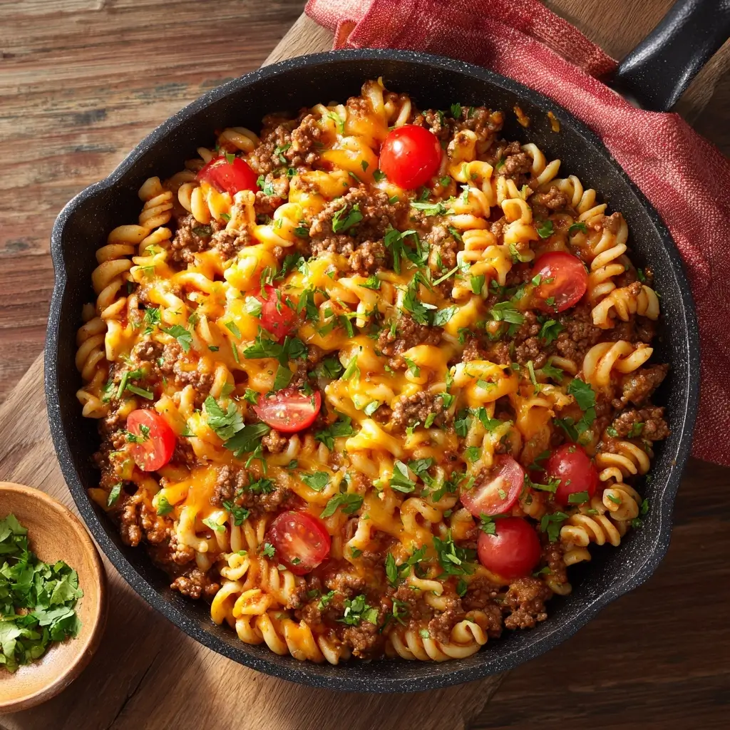 One-Pot Cheeseburger Pasta