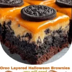 Oreo Layered Halloween Brownies