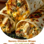 Savory Chicken Wraps with Garlic and Cheese Delight