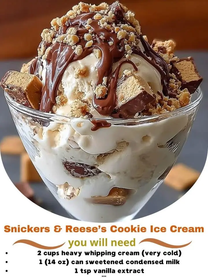 Snickers & Reese’s Cookie Dough Ice Cream