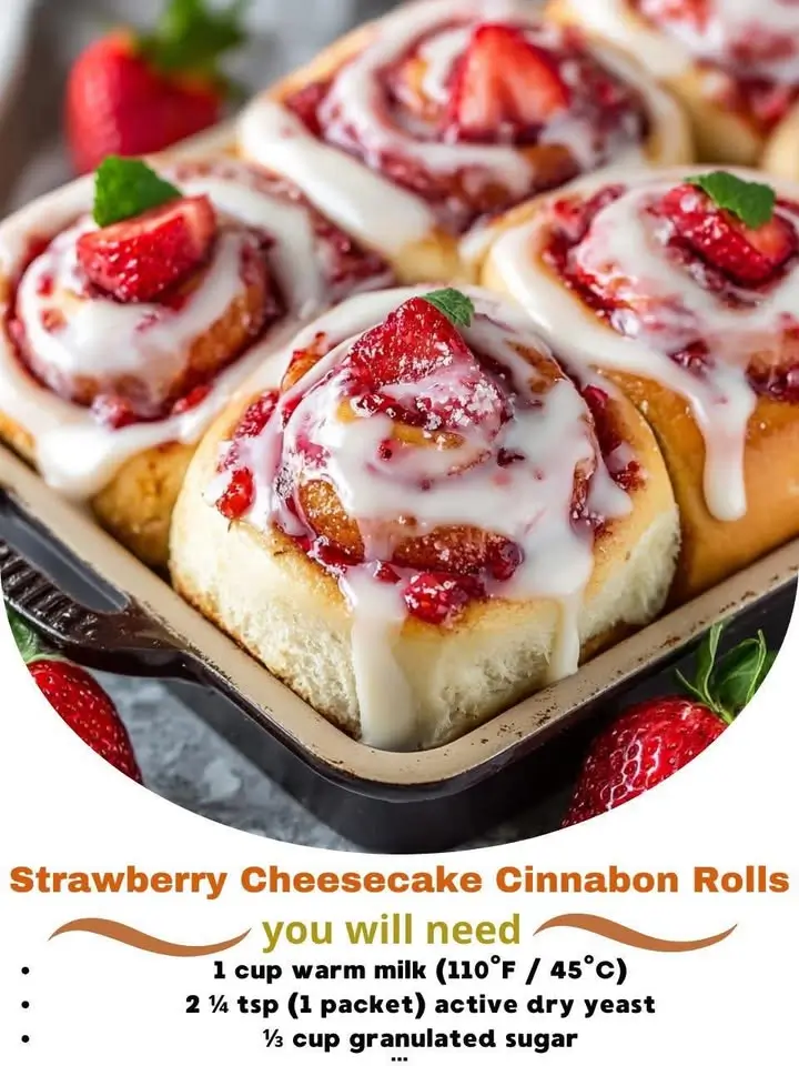 Strawberry Cheesecake Cinnabon Rolls