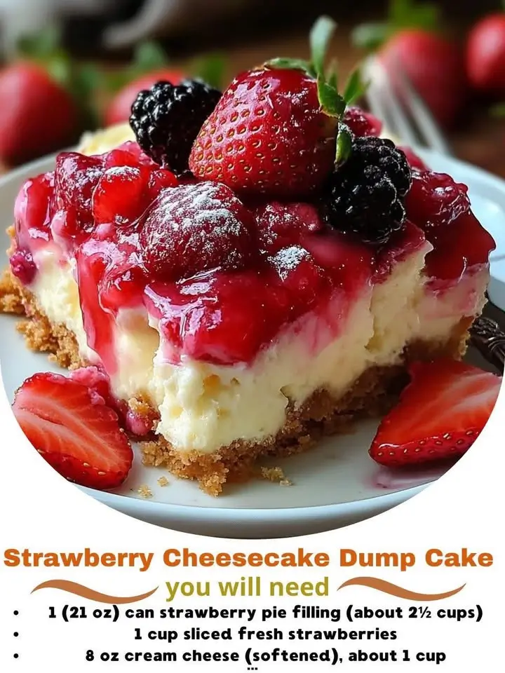 Strawberry Cheesecake Dump Cake