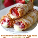 Strawberry Cheesecake Egg Rolls with Lemon Glaze