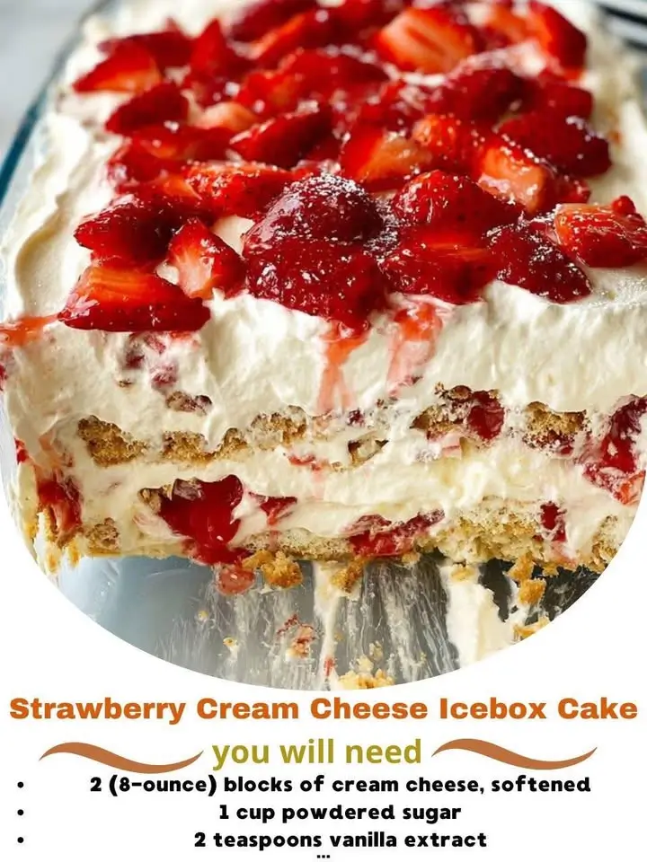 Strawberry Cream Cheese Icebox Cake
