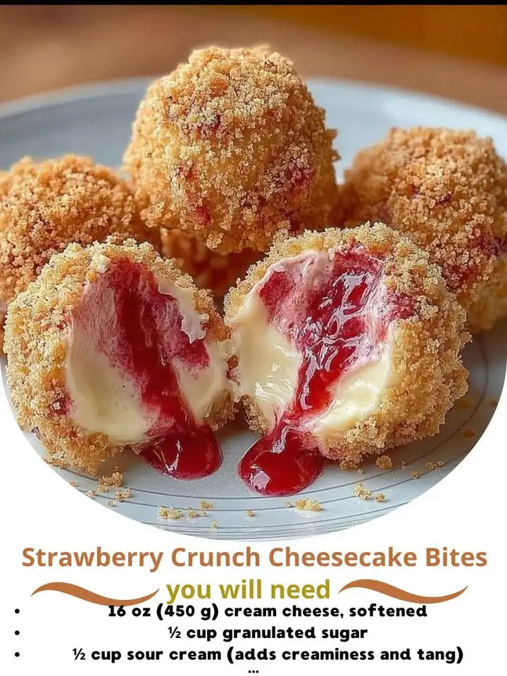 Strawberry Crunch Cheesecake Bites