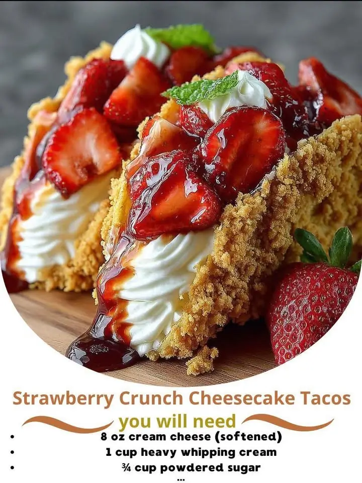 Strawberry Crunch Cheesecake Tacos