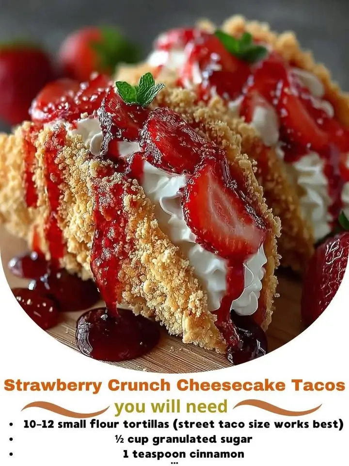 Strawberry Crunch Cheesecake Tacos