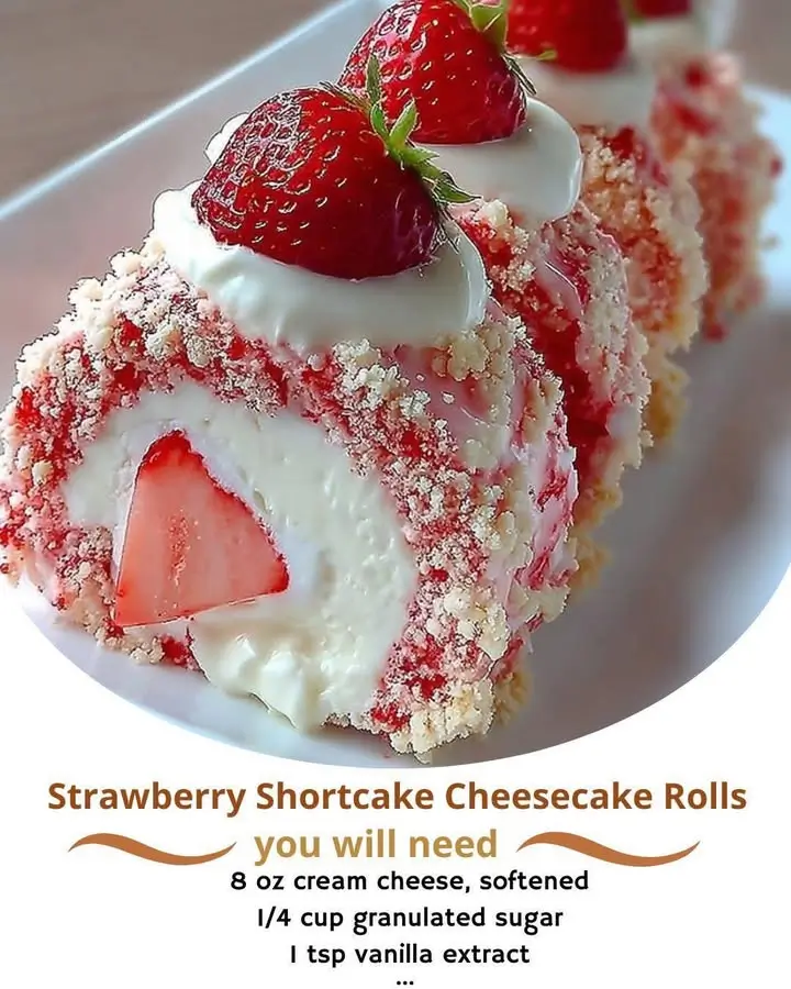 Strawberry Shortcake Cheesecake Rolls