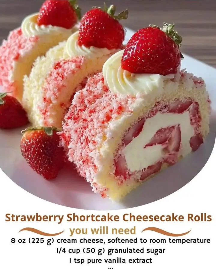 Strawberry Shortcake Cheesecake Rolls