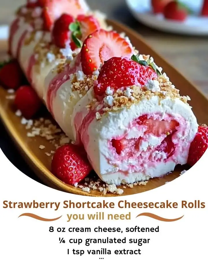 Strawberry Shortcake Cheesecake Rolls
