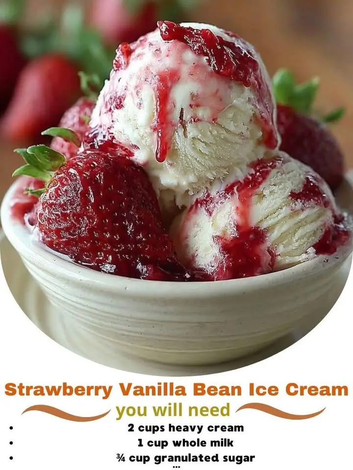 Strawberry Vanilla Bean Ice Cream