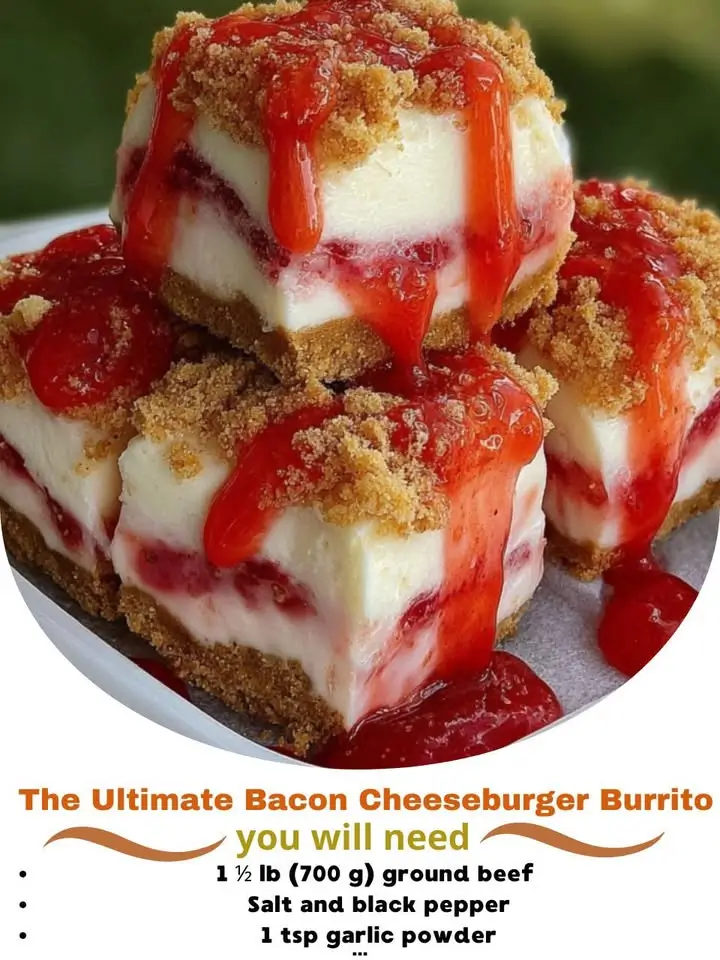 The Ultimate Bacon Cheeseburger Burrito – Stuffed with Beef, Piled with Bacon, and Drenched in Creamy Cheese Sauce