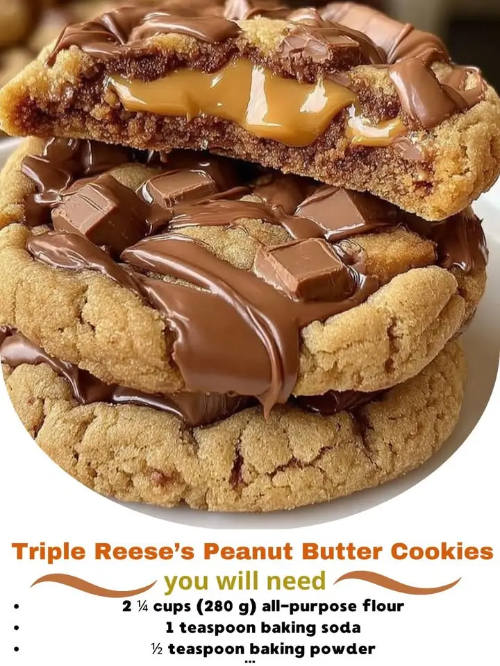 Triple Reese’s Peanut Butter Cookies Recipe – The Ultimate Peanut Butter Lover’s Dream
