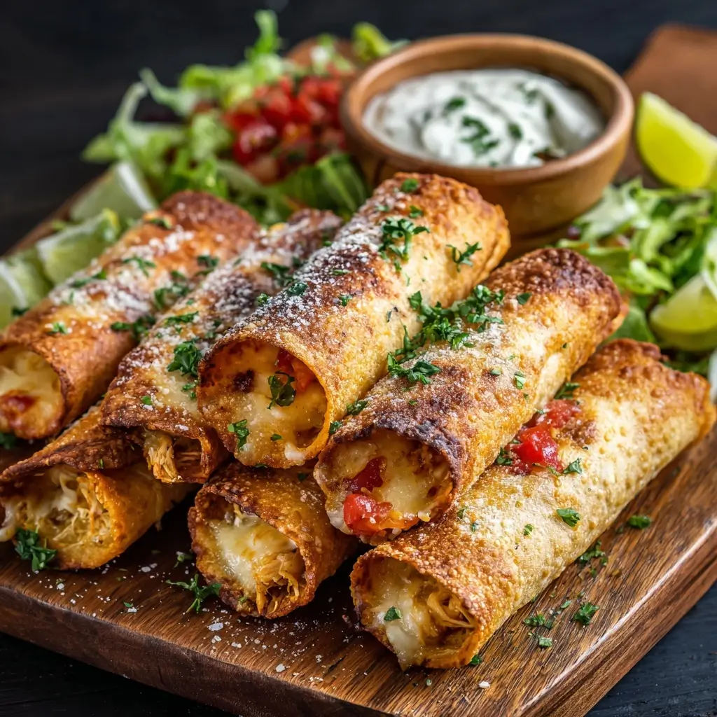 Air Fryer Crispy Chicken Taquitos