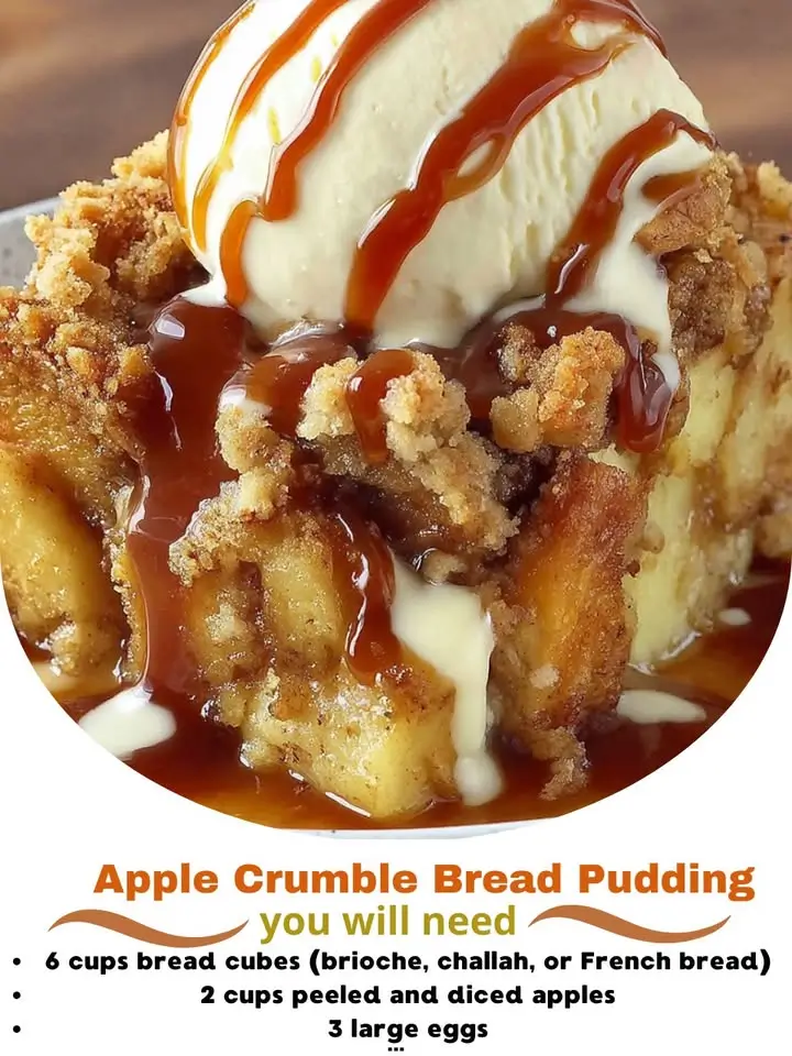 Apple Crumble Bread Pudding
