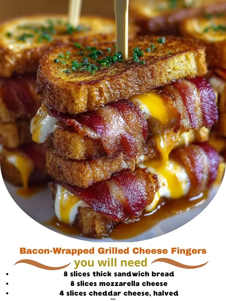 Bacon-Wrapped Grilled Cheese Fingers