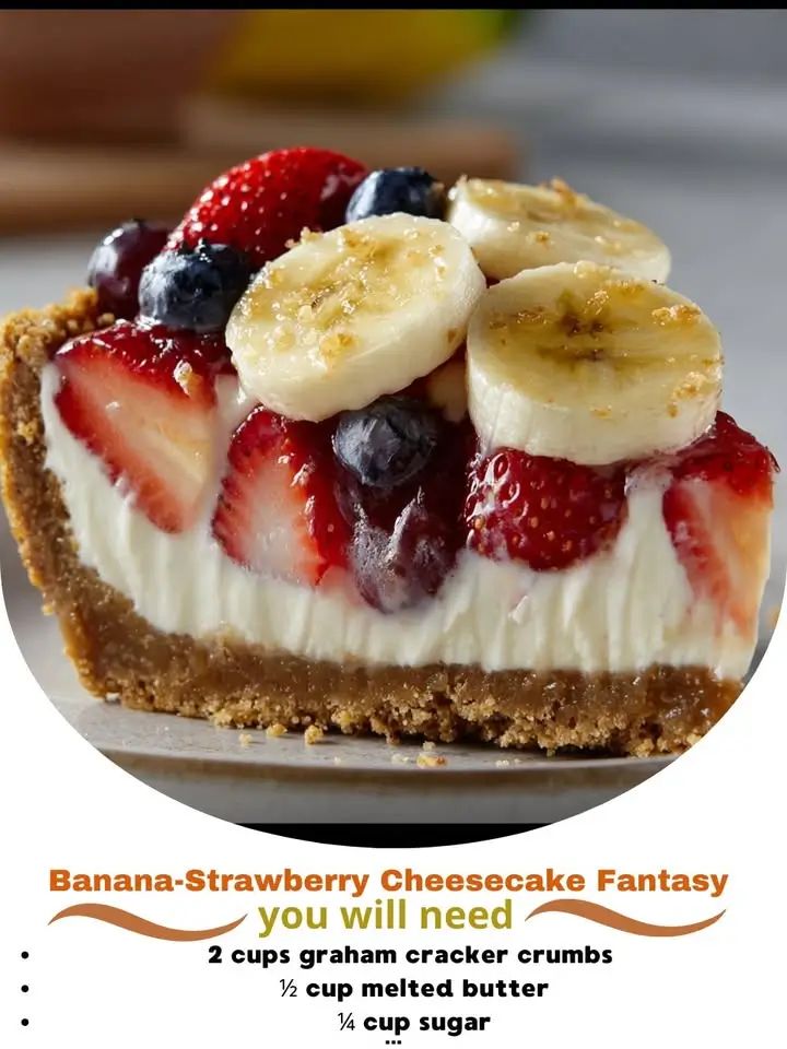 Banana-Strawberry Cheesecake Fantasy