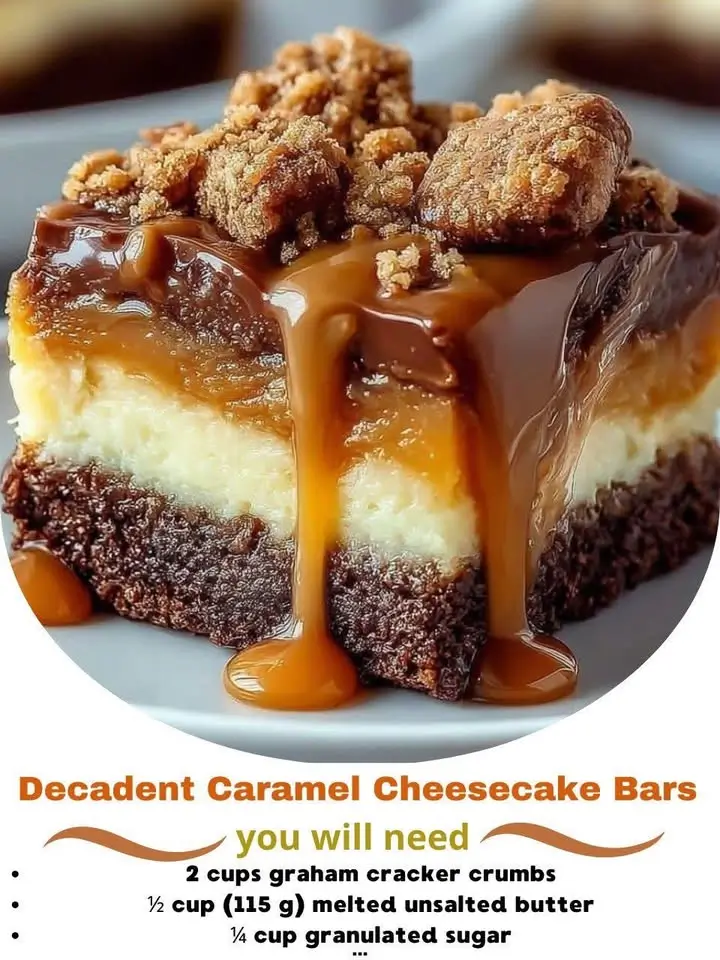 Barres de cheesecake au caramel décadentes : le dessert ultime et crémeux