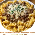 Beef and Rotini in Garlic Parmesan Sauce