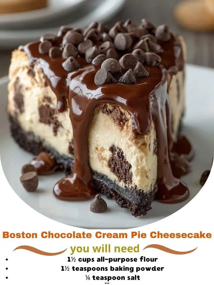 Boston Chocolate Cream Pie Cheesecake