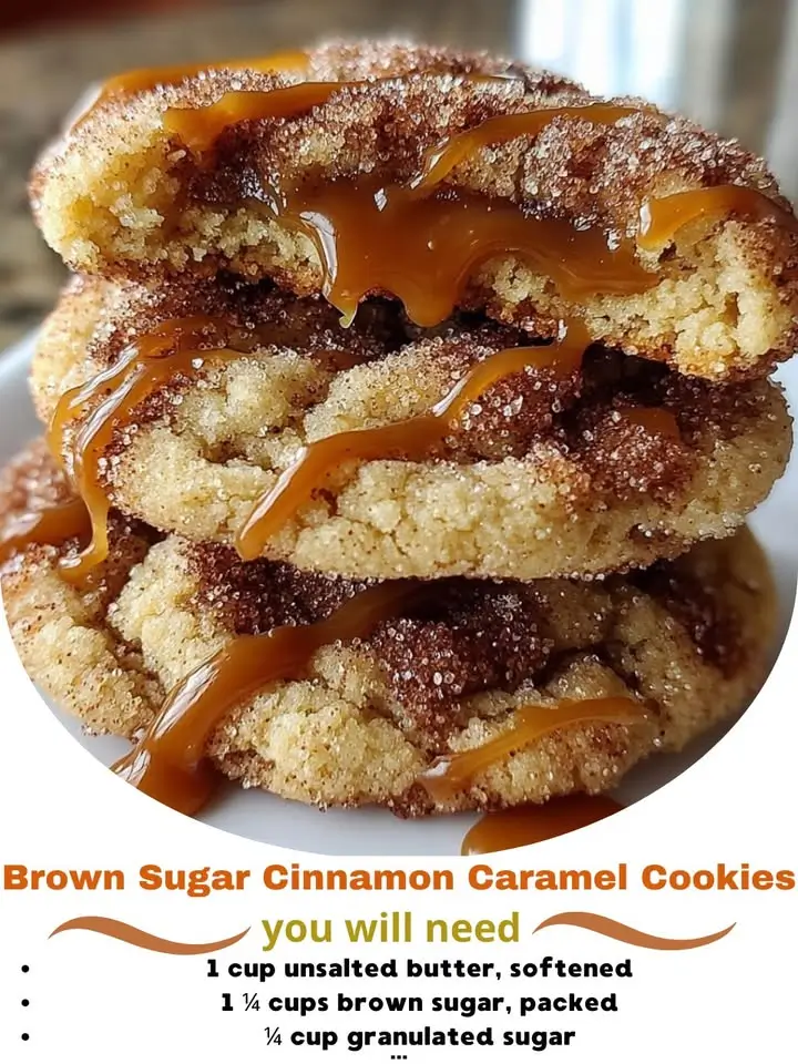 Brown Sugar Cinnamon Caramel Cookies
