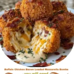 Buffalo Chicken Bacon Loaded Mozzarella Bombs