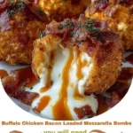 Buffalo Chicken Bacon Loaded Mozzarella Bombs