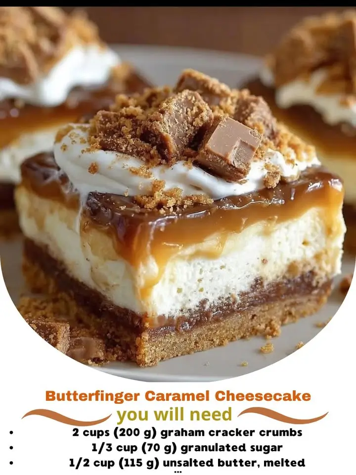 Butterfinger Caramel Cheesecake