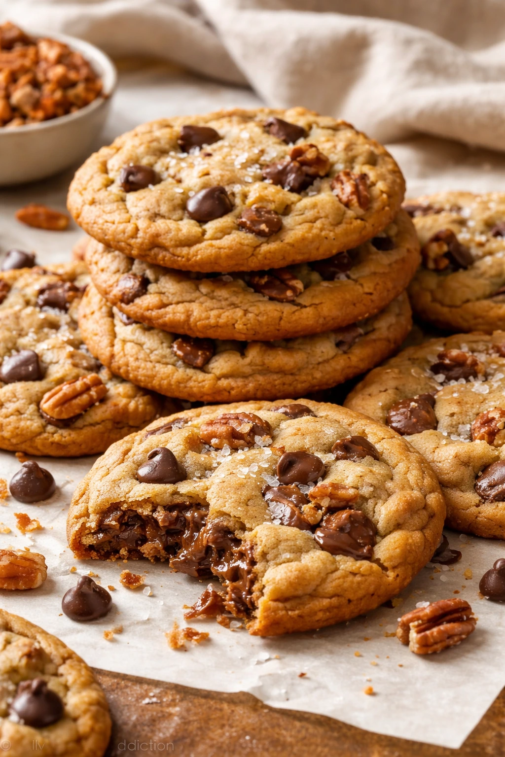 Simple Browned Butter Pecan Chocolate Chip Cookies