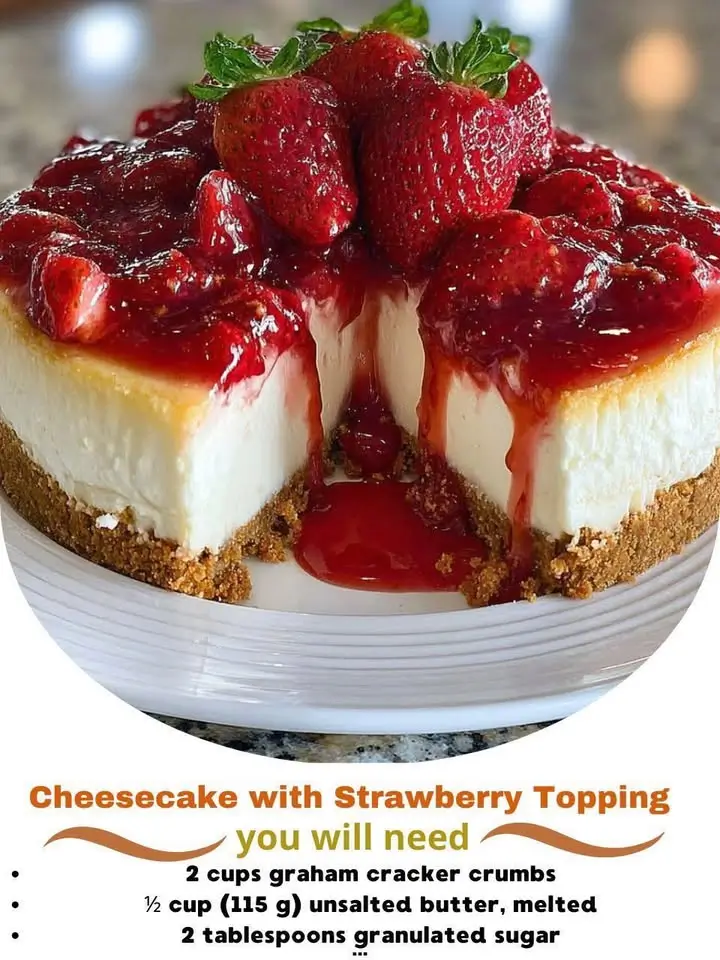 Cheesecake with Strawberry Topping