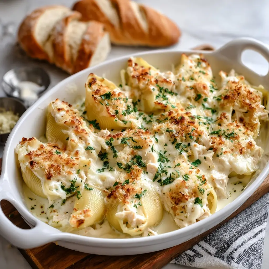 Chicken Alfredo Stuffed Shells