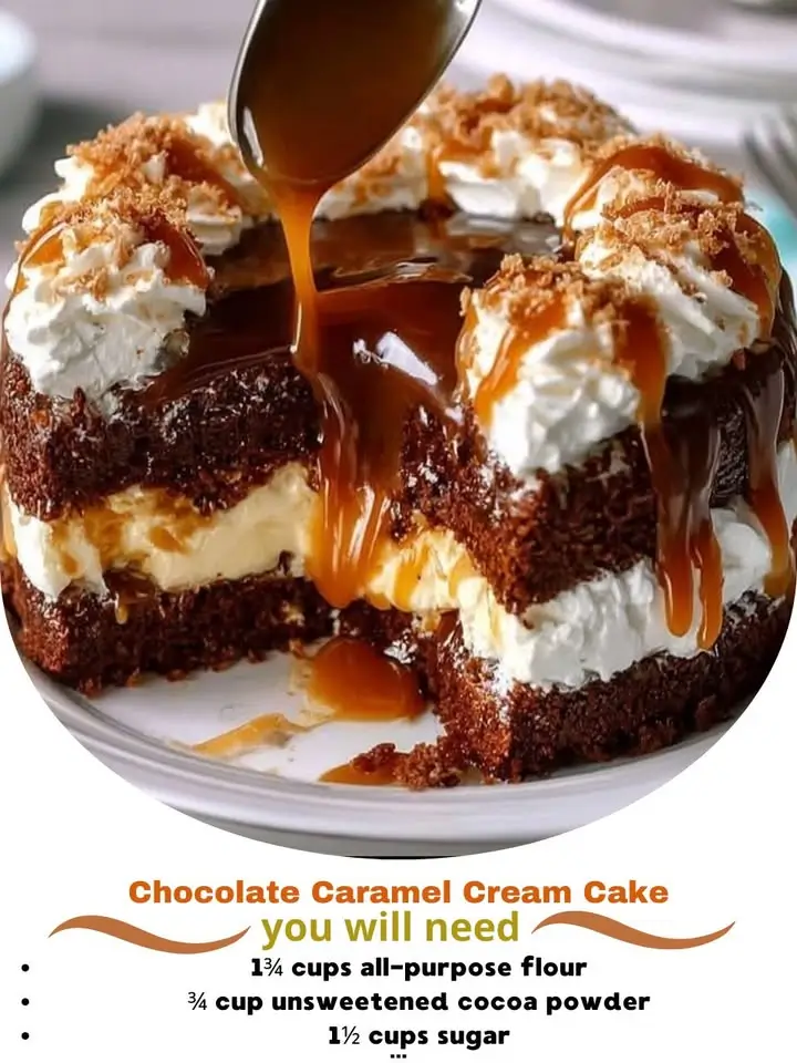 Chocolate Caramel Cream Cake