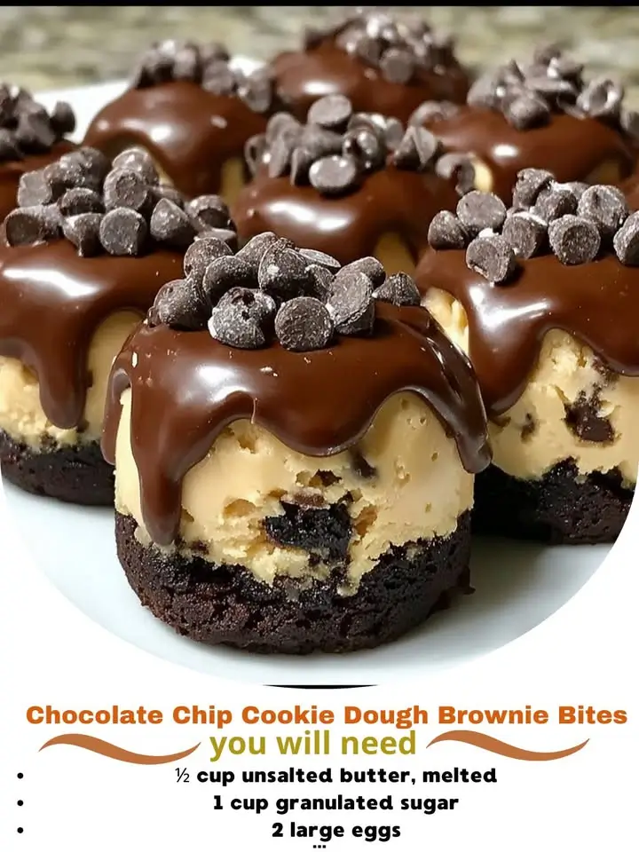 Chocolate Chip Cookie Dough Brownie Bites