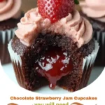 Chocolate Strawberry Jam Cupcakes