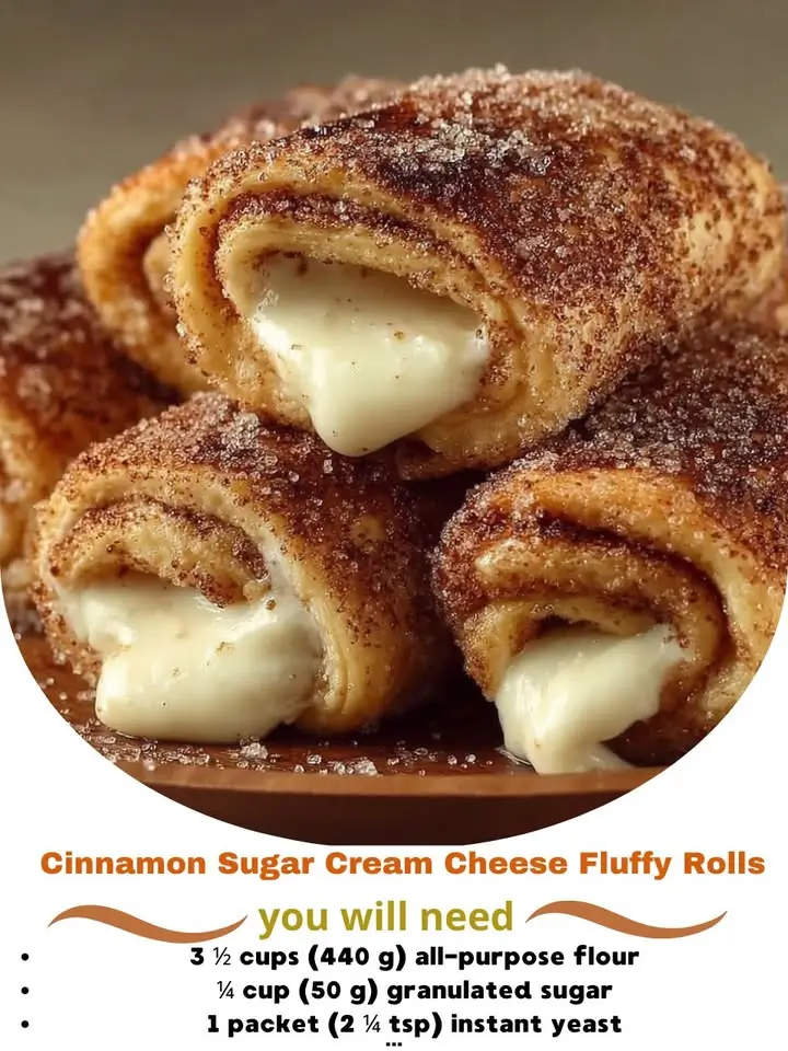 Cinnamon Sugar Cream Cheese Fluffy Rolls
